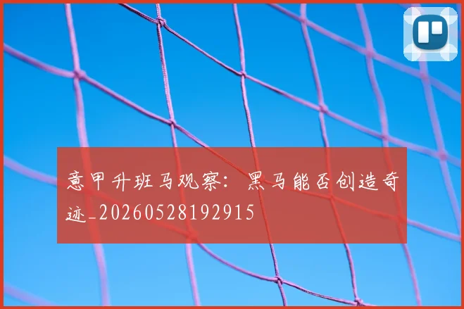 意甲升班马观察:黑马能否创造奇迹_20260528192915